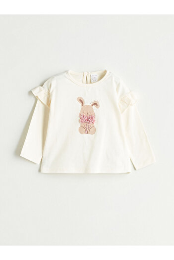 LC Waikiki Crew Neck Printed Baby Girl Blouse and Leggings