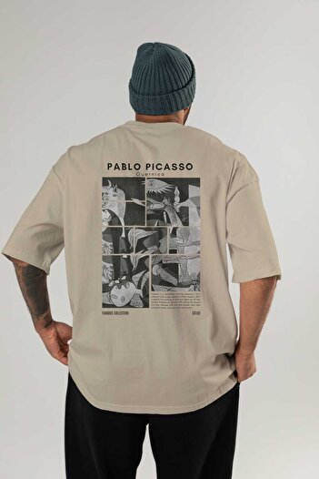 Ankhises Pablo Picasso Guernica Back Printed Oversize T-shirt Ανδρικό Γυναικείο Βαμβακερό μπλουζάκι με λαιμόκοψη