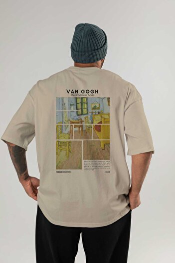 Ankhises Van Gogh Back Printed Oversize T-shirt Ανδρικό Γυναικείο Βαμβακερό μπλουζάκι με λαιμόκοψη