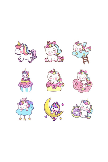 Bimotif Set of Stickers Cute Little Horses, 525 Pcs