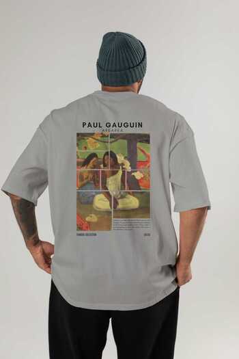 Ankhises Paul Gauguin Arearea Back Printed Oversize T-shirt Ανδρικό Γυναικείο Βαμβακερό μπλουζάκι με λαιμόκοψη