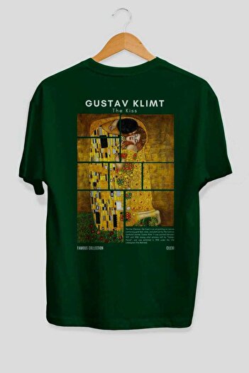 Ankhises Gustav Klimt the Kiss Back Printed Oversize T-Shirt Men Women Crewneck Cotton Tshirt