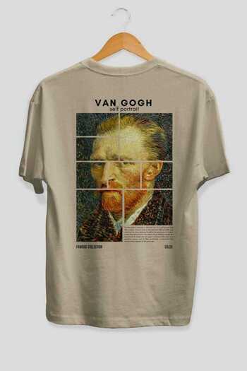 Ankhises Van Gogh Self Portrait Back Printed Oversize T-shirt Ανδρικό Γυναικείο Βαμβακερό μπλουζάκι με λαιμόκοψη