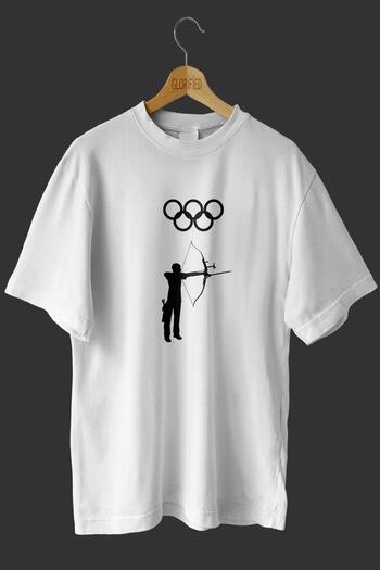 donamod -wed Olympics (archery) Design Printed Oversize T-shirt