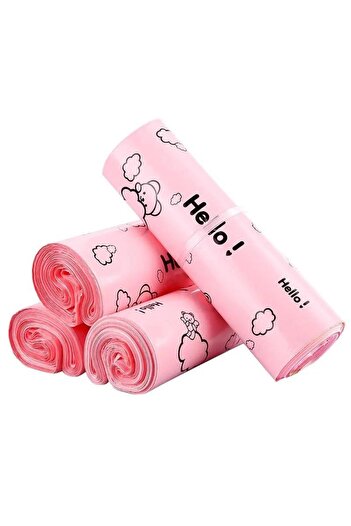 Choice 25x35cm 50pcs Pink INPLUSTOP 50Pcs HELLO Design Mailing Logistics Bags Cartoon Bear Printing Gifts B