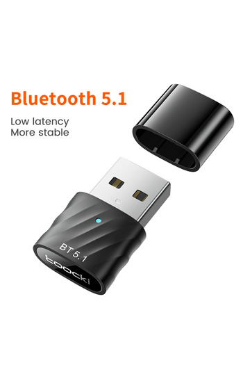 Toocki Black USB Bluetooth Adapter Bluetooth 5.1 Wireless BT Receiver Transmitter Adaptador for PC S
