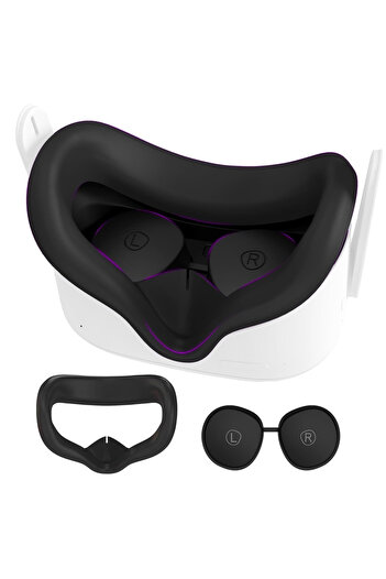 Choice black Face Pad Cover for Oculus Quest 2 with Lens Covers Protectors Washable VR Silicone Covers for