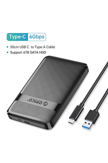Choice1 Type-C ORICO HDD Case 2.5 Inch SATA to USB3.0/Type-C HDD Enclosure 6Gbps Max USB-C External SATA HDD