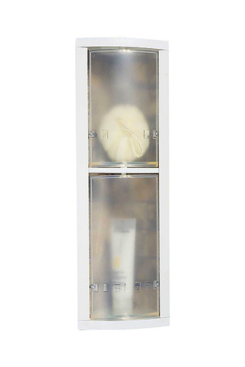 Prima Nova Wall-Mounted Rotating Bathroom Corner Storage Shelf – White & Clear Plastic Organizer
