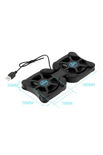 Choice Black Foldable Radiator Laptop Cooling Pad Computer Accessories USB Mini Laptop Portable Dual Fan St