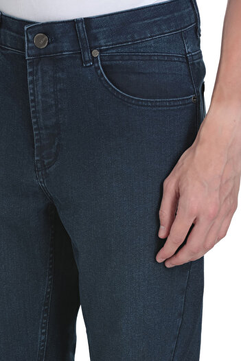 Hatemoğlu Lacivert Regular Fit 5 Cep Pamuklu Kot Pantolon