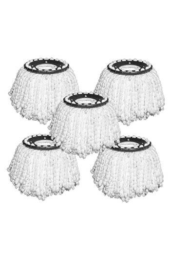 Natalia Design Set 5 buc, rezervă Mop rotativ, microfibră, alb, 16x36cm