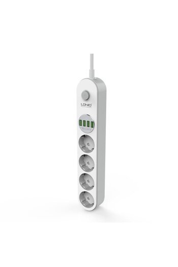 LDNIO Prelungitor SE4432, 4 prize, 4 X USB-A, PD Quick Charge, 17W, 2m