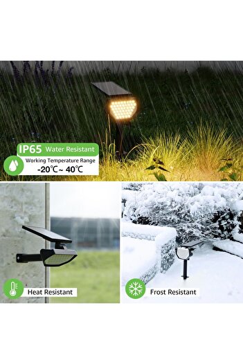 LITOM Set of 2 Lepro PR510005 LED solar lamps, 43 LEDs, IP65 warm white light, 2 modes