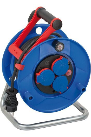 Brennenstuhl Garant Outdoor Extension Cord with Reel, 3 Sockets, AT-N05V3V3-F 3G1.5, 25m, IP44