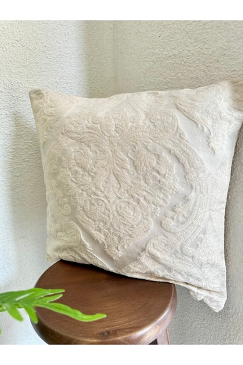 Decamor home 1. Quality Woven Fabric Ecru Throw Pillow Case Pattern1