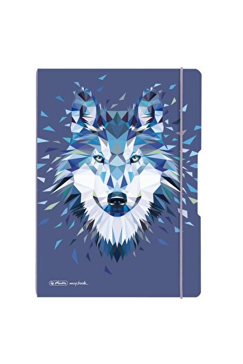 Herlitz Caiet A5, Culoare Multicoloră, Material Hârtie, 40 de coli, Format liniat, Motiv Animale Sălbatice Lup