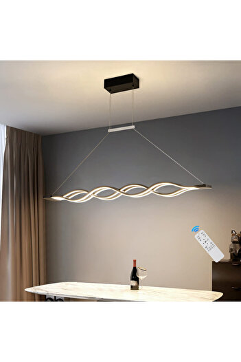 OEM Modern LED chandelier, black color, 152W, dimmable, cold/warm/neutral light, adjustable height