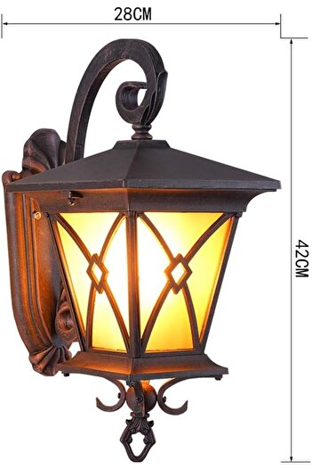 OEM Modern lantern, outdoor, wall mounting, E27 socket, max 60w bulb, 220V, BROWN