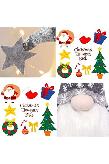 Falamka Christmas gnome, LED, fabric, white/gray