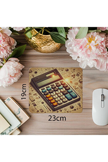 Luluyen Calculator retro Mouse Pad cu simbol matematică - 19x23cm 2mm dreptunghiular Mouse Pad imprimat importat