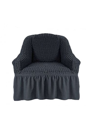 Artforhome Husă universală elastică pentru scaun cu volane, albastru fumuriu,