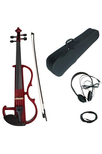 Depox Silent electric violin 4/4, Solid Cherry Wood