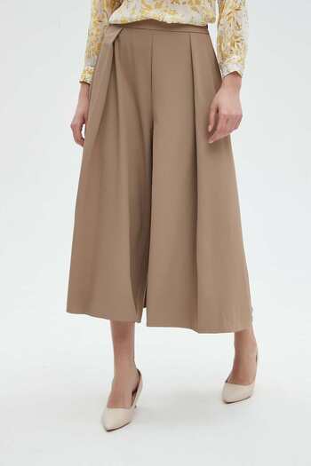 Nichii Women's Solid Wide-Leg 3/4 Pants