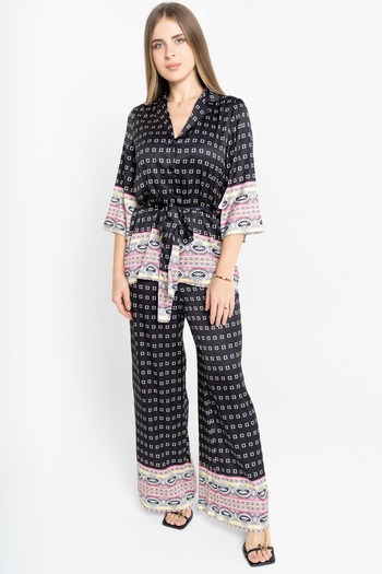 Nichii Women's Wide-Leg Long Plaid Trousers