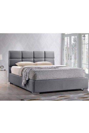 modern suite Rafal | Single bed, Chanel fabric, size 100*200*120 cm, gray color