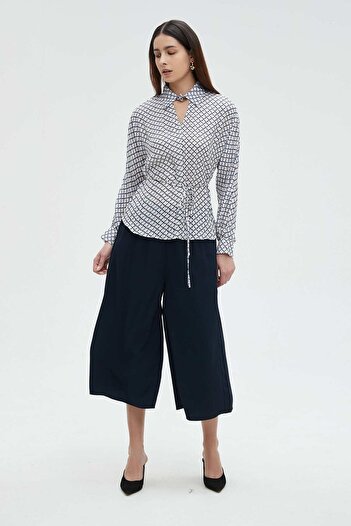 Nichii Women's Solid Wide-Leg 3/4 Pants