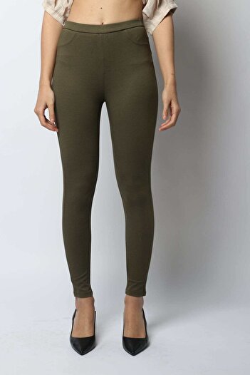 Nichii Women's High-Waisted Solid Leggings with Pockets - Long Length