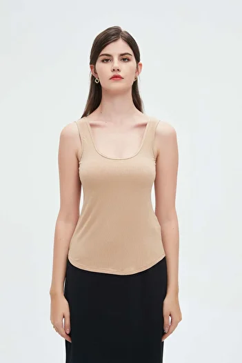 Nichii Women's Solid Fitted Tank Top with Straps