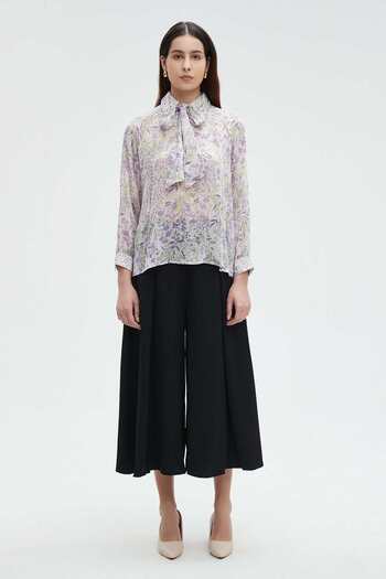 Nichii Women's Long Sleeve Floral Print Blouse