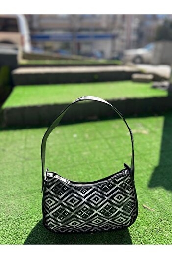 glowfit Women's Cross Zebra Pattern Baguette Bag