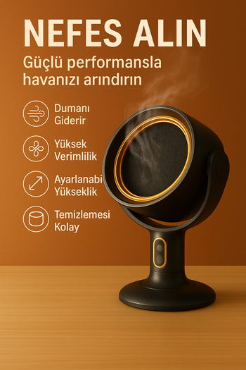 TECHNOMEN Şarjlı Hava Temizleyici Mini Masa Üstü Hava Emici Sigara Kokusu Negatif İyon Fonksiyonu, USB Şarjlı