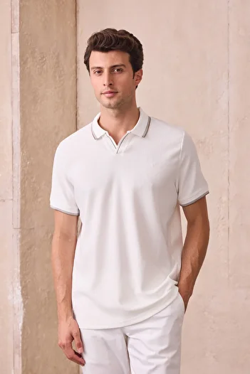 Pietra Paul Men's Non-Shrink Cotton Fabric Slim Fit Slim Fit Polo Neck T-Shirt
