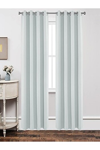 Metropolitan Concept Set of 2 full blackout curtains, worked on staple rings