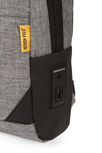 Newish Polo Men's USB Output Crossbody Waist and Shoulder Bag - Gray