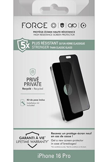 Force 2.5D Original Glass Privacy Screen Protector Iphone 16 Pro Max