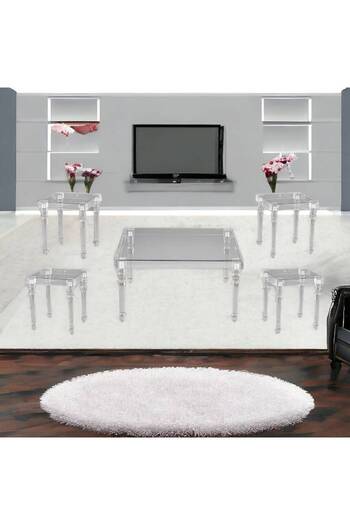 Al Saada Home Acrylic Tables Set 4 + 1 Pieces