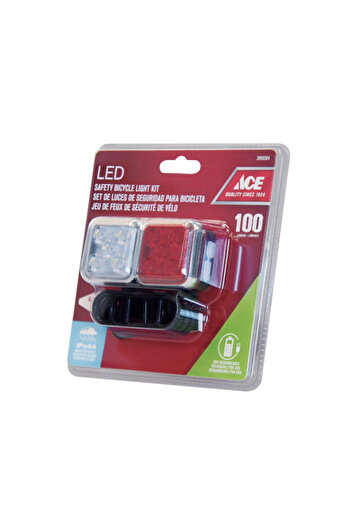 ACE 100-Lumens High-Quality LED Safety Front and Tail Bicycle Light Kit