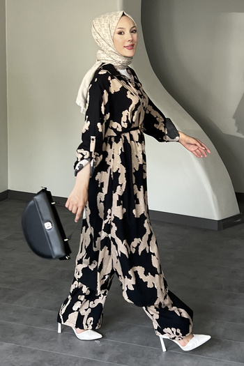 SaklıButik Piece Patterned Long Shirt Suit