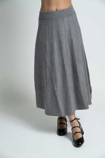 mica High-Waisted Woven Midi Skirt
