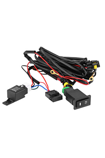 Choice Black Car Fog Light Lamp Wiring Harness Socket Wire Connector With 12V 40A power relay & Illuminated