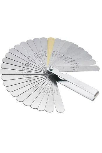 Choice Silver Metric Thickness Feeler Gauge 32 Blades Set Tappet With Brass Gap Measure Tool Range 0.04mm 0