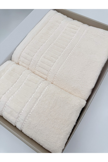 AYHANHOME 2-Piece Jacquard Boxed Bath Towel Bath Set 1 Piece 90X150, 1 Piece 50X90