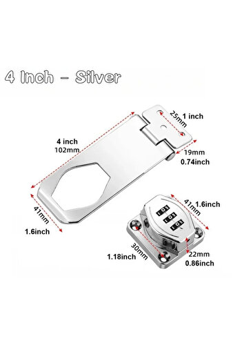 Choice 4 Inch - Silver Keyless Security Cam Lock Household Cabinet Password Hasp Locks Anti-Theft Combinati