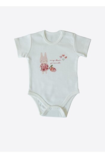 kitikate Organic Bunny 3-Piece Short Sleeve Bodysuit Pink