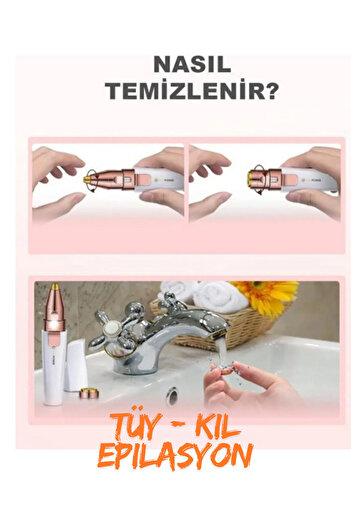 Teknoşık Çift Başlıklı Şarjlı Kaş Bıyık Alma Epilatörü Yüz Bölgesi İçin Tüy Temizleme Aleti